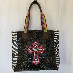 Fun patent leather tote